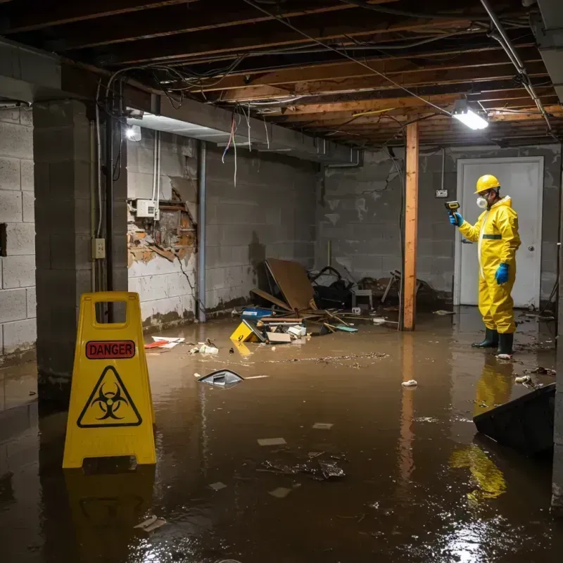 Flooded Basement Electrical Hazard in West Union, OH Property